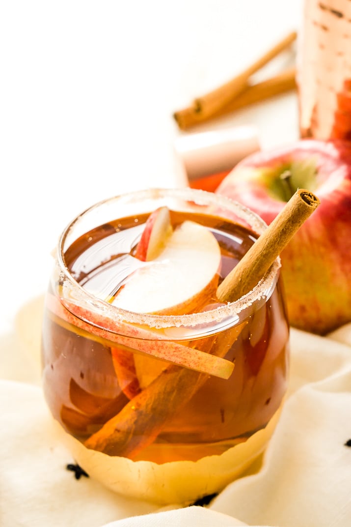 This Apple Crumble Cocktail is so simple to make and tastes like a crumbly apple pie in liquid form, a delicious fall alcoholic drink you can make in minutes!