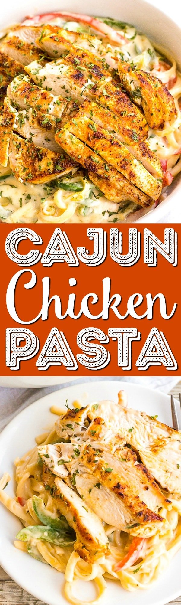 This creamy Cajun Chicken Pasta is a flavorful dinner that's great for busy weeknights! Easy to make and oh so tasty, this dinner is a definite keeper! via @sugarandsoulco