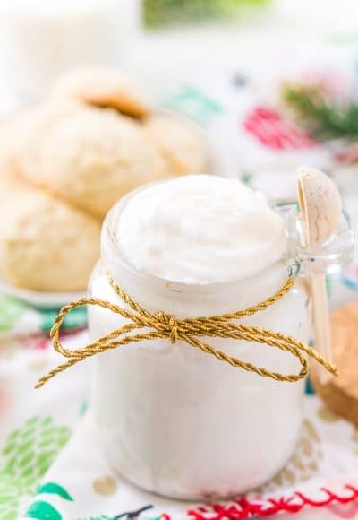 This Sugar Cookie Body Scrub is made with sugar, coconut oil, and fragrance oil. You'll love how easily this 3-ingredient DIY gift comes together!