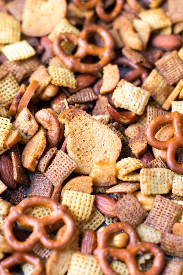 Crunchy, buttery and full of flavor this easy crunchy party mix is the perfect snack for holiday entertaining!