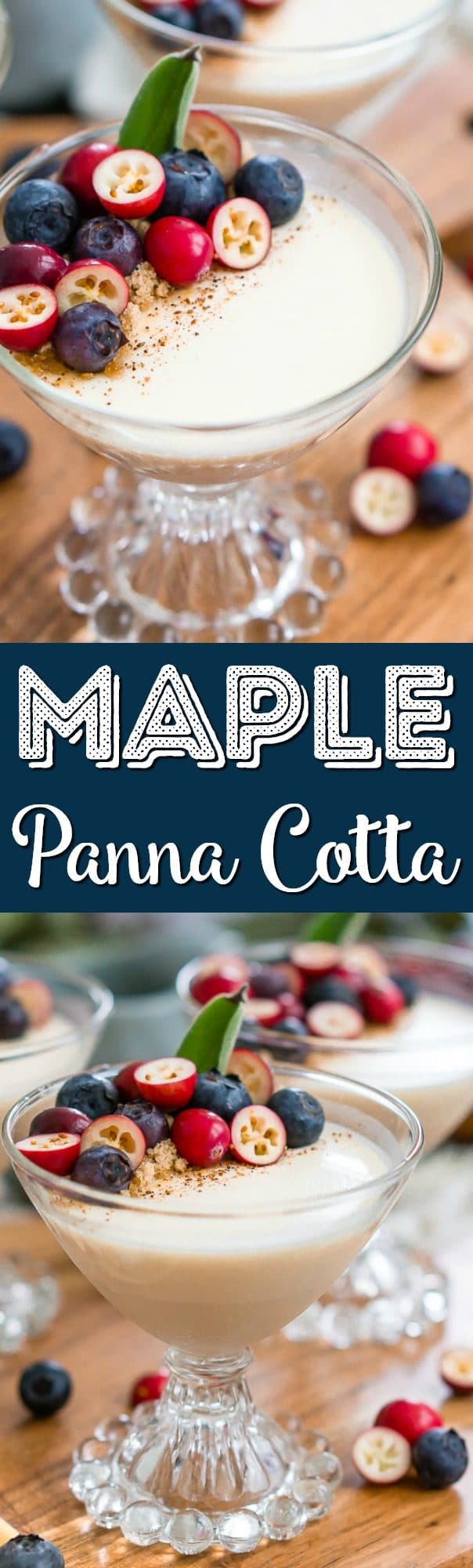 This Maple Panna Cotta is a light and creamy fall dessert that's simple to make and impressive to serve holiday dinner guests!