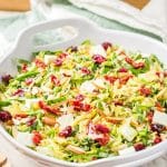 This orzo pasta salad with feta cheese, spinach, and brussels sprouts is an amazingly simple, easy and delicious salad that you can prepare in under 30 mins. A perfect side for party dinner or family meals.