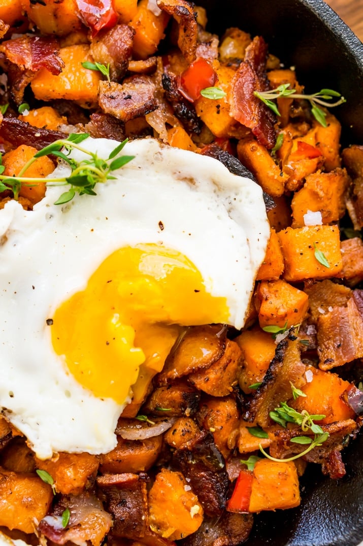 Eggs and Bacon Sweet Potato Hash Breakfast Recipe