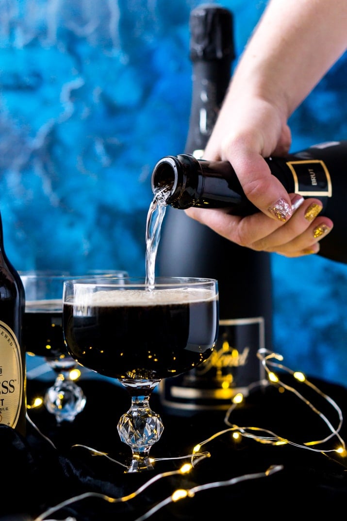 Black Velvet Cocktail - A rich and delicious drink made with Guinness and champagne.