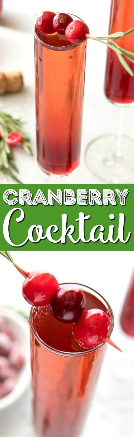 This pretty Cranberry Pomegranate Champagne Cocktail will fit right in during all your holiday festivities, but is versatile enough to be enjoyed any time of the year! via @sugarandsoulco