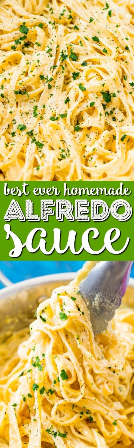 This is the Best Alfredo Sauce Recipe! It's a homemade copycat version of the famous Princess Cruises Alfredo Sauce made with heavy cream, butter, Parmesan cheese, and a secret ingredient that makes this simple alfredo sauce super rich and creamy! via @sugarandsoulco
