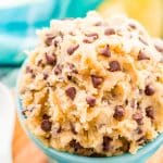 This Edible Cookie Dough is an eggless and delicious treat you can make in just 5 minutes! Made with butter, sugar, flour, salt, and chocolate chips!
