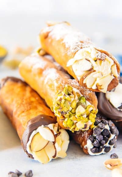 Homemade cannoli are so easy to make and taste just as satisfying as one bought from an Italian bakery. The crispy shell and creamy, sweetened ricotta cheese filling are to die for and will make any day a little extra special!