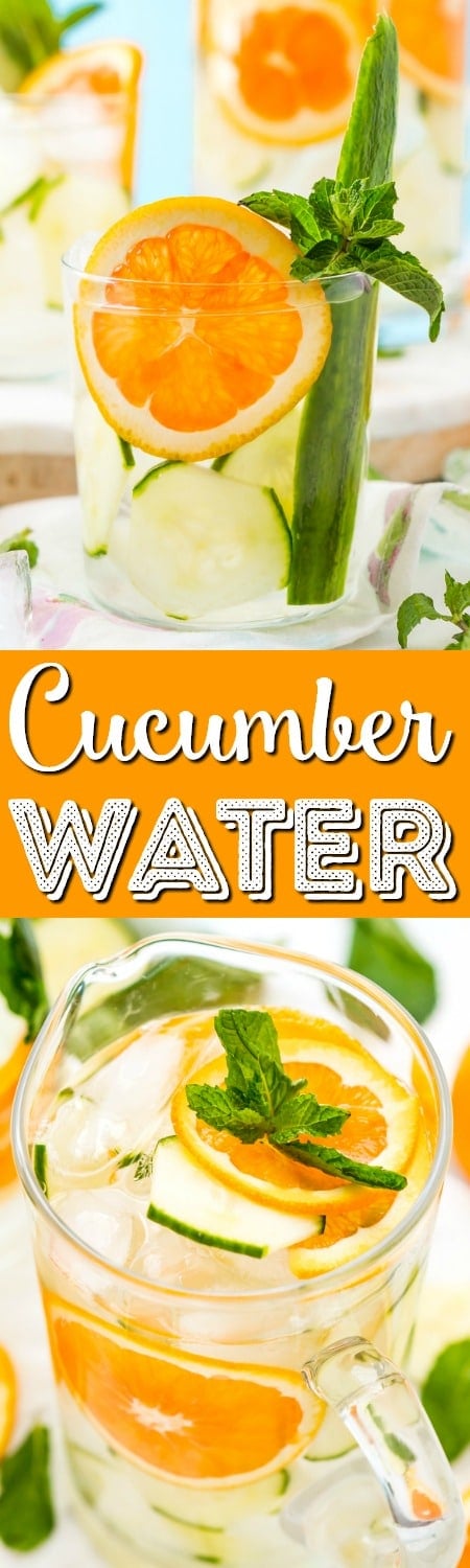 This Cucumber Water is perfect for those who love infused waters. This spa water is laced with the natural flavors of zesty oranges, cool mint, and calming cucumbers. 