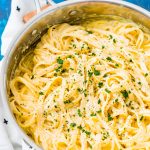 Pan of pasta with Alfredo Sauce