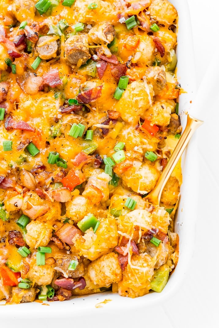 Cheesy Tater Tot Breakfast Casserole | Sugar & Soul