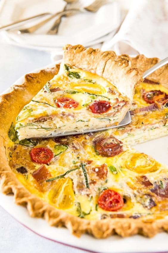 Bacon Onion Spinach Quiche Lorraine | Sugar & Soul