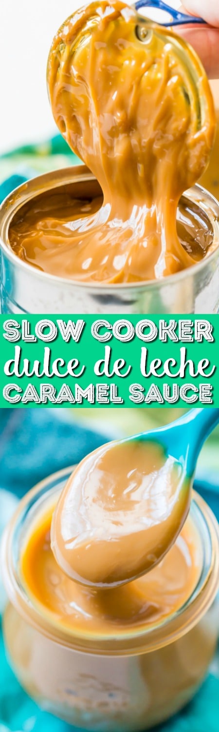 This Dulce de leche recipe is made with 1 ingredient in the slow cooker! It's a super easy recipe to make and the results are a rich and sticky golden sauce you'll want to put on everything!