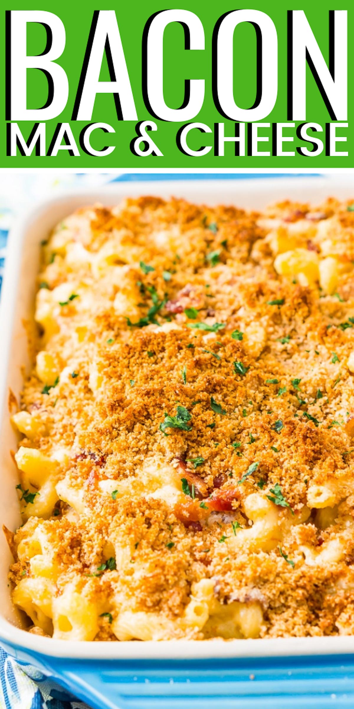 This Three Cheese Bacon Mac and Cheese is loaded up with crispy baked bacon and three different kinds of cheese - Parmesan, Mozzarella, and Cheddar Cheese - it's to die for! via @sugarandsoulco