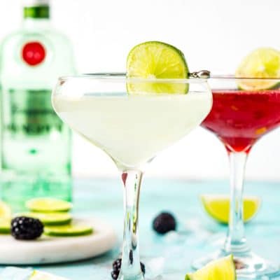 This Gimlet recipe is a classic cocktail made with gin, lime juice, simple syrup, and club soda for a light and refreshing beverage perfect for spring and summer! Swap the simple syrup out for Blackberry simple syrup for a berry twist on the classic!