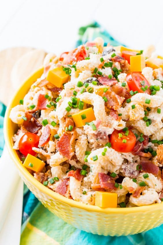 Chicken Bacon Ranch Pasta Salad - Sugar and Soul