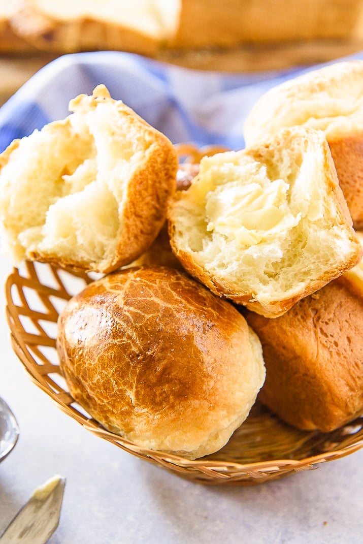 Brioche Rolls in basket