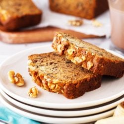 This Starbucks Copycat Banana Bread is a delicious sweet bread loaded with walnuts and delicious bananas. It's pure comfort and tastes amazing warm with a bit of butter!