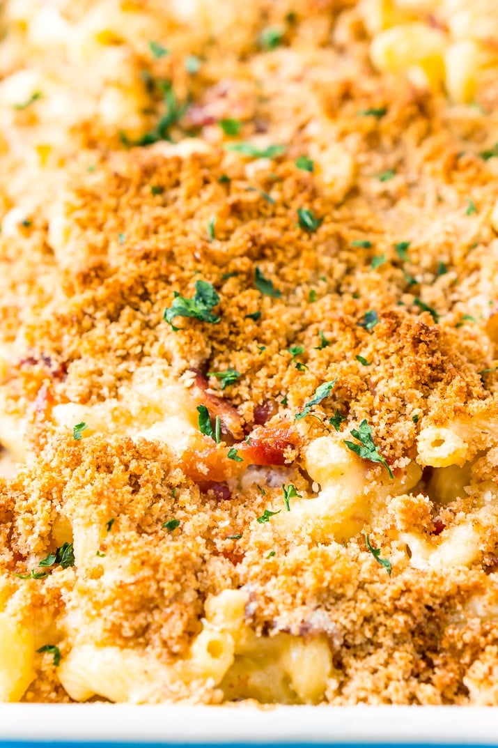 This Three Cheese Bacon Mac and Cheese is loaded up with crispy baked bacon and three different kinds of cheese, it's to die for!