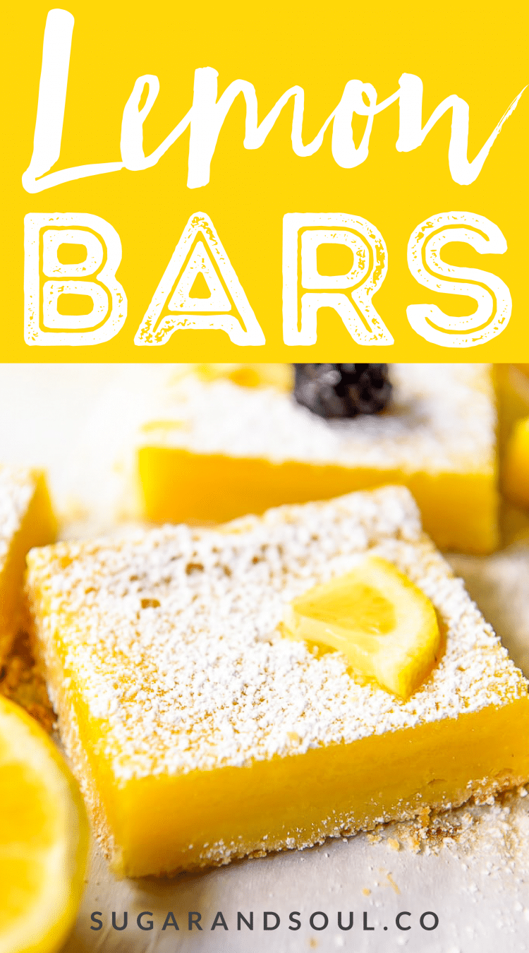Tart lemon custard & subtly sweet shortbread make these bright and tasty Lemon Bars the perfect summer treat! These highly portable dessert bars can be cut to any size you need, and are great for all your picnics in the park, outdoor barbecues, and pool parties all season long.