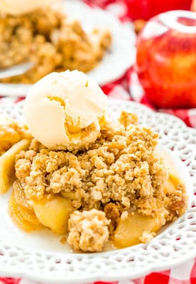 Apple Crisp is a classic dessert recipe that's perfect for summer and fall. Tender and spicy apples are topped with a sweet and crisp oatmeal topping.