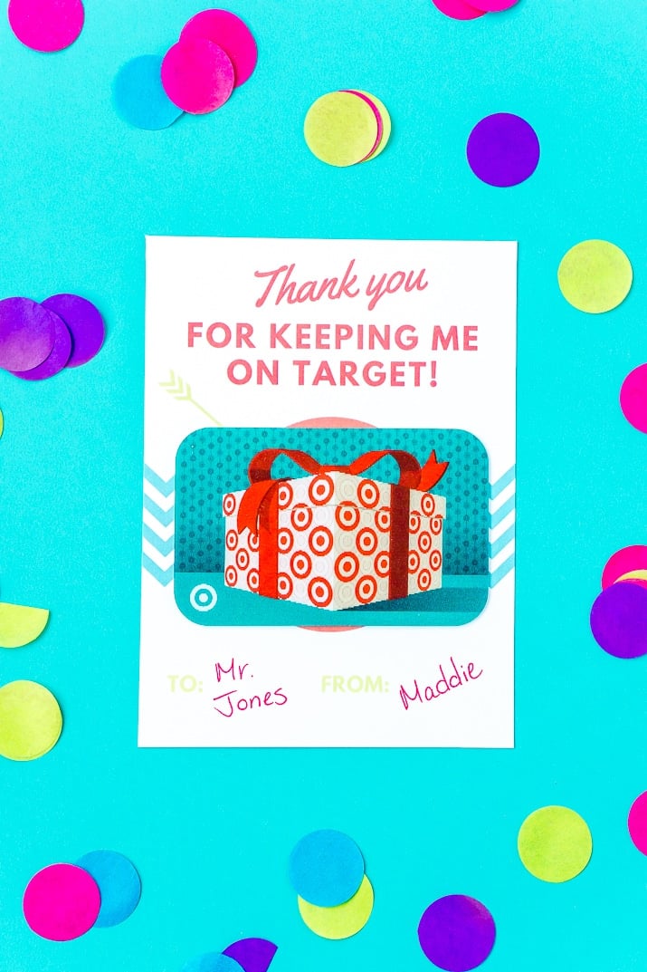 Tell the teacher in your life just how much you care with this free and adorable Target Teacher's Gift Printable! Simply print and add a gift card to it!