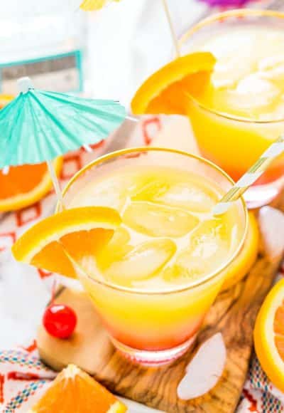 The Tequila Sunrise is an easy, classic cocktail made with zesty orange juice, refreshing tequila, and sweet grenadine. Perfect for hot summer nights and get-togethers!