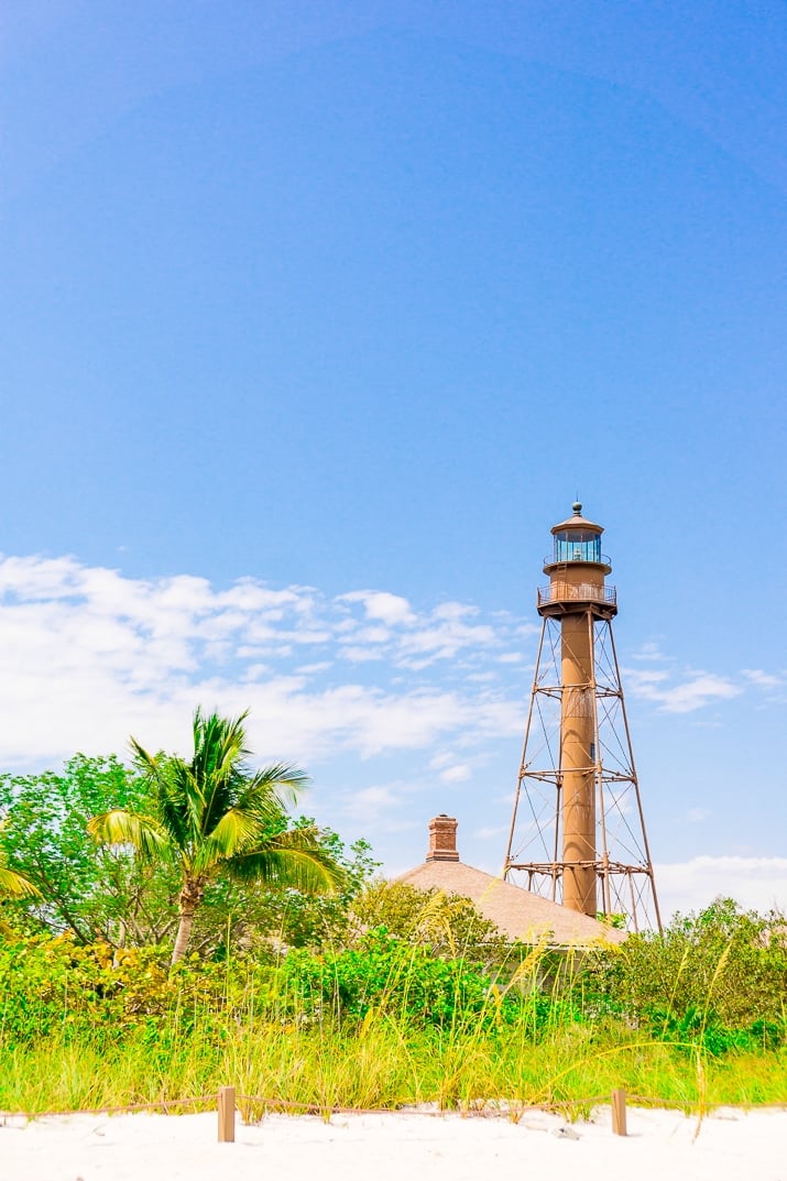 Old Lighthouse on sand beach