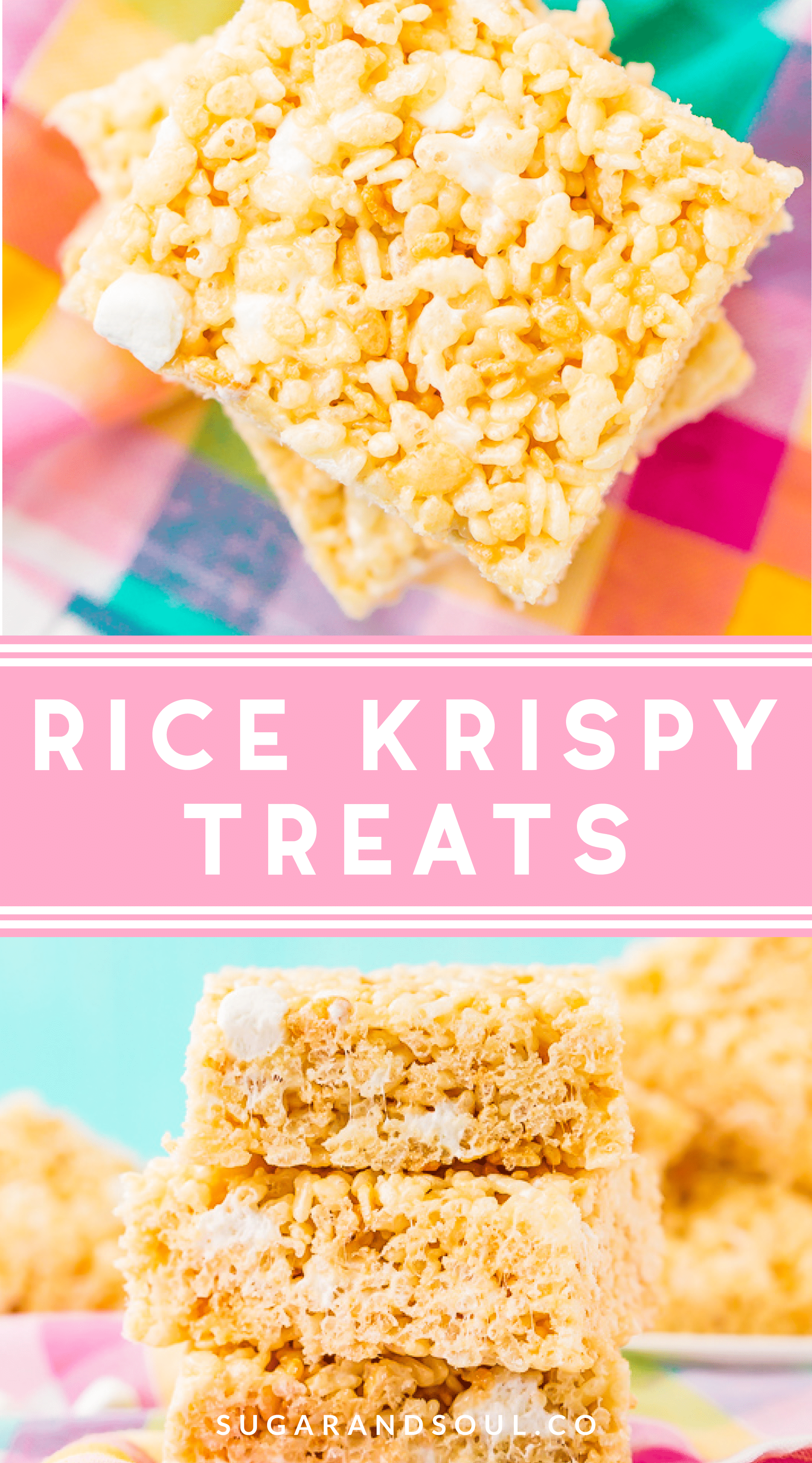 Rice Krispie Treats are loaded with salty butter, sweet marshmallow, warm vanilla, and crunchy cereal. No one will be able to resist this easy and delicious no-bake dessert that's ready in less than 30 minutes! via @sugarandsoulco