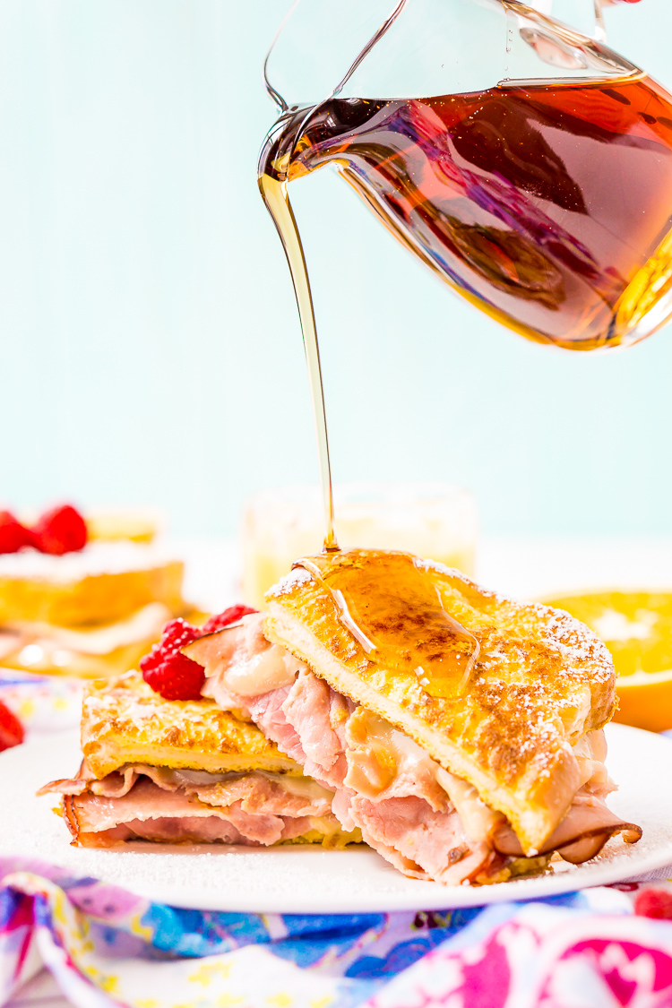 The Monte Cristo Sandwich is a breakfast twist on a classic ham and cheese. Tender slices of deli ham are sandwiched between two pieces of French toast and melty cheese for an addictive dish you'll want to make over and over again!
