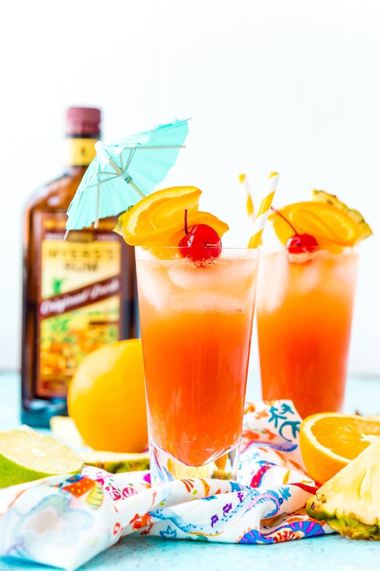 Rainbow Planter's Punch Cocktail Recipe