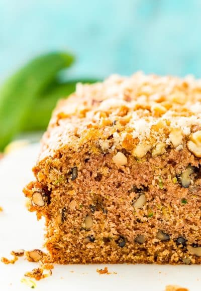 This Zucchini Bread recipe is a delicious quick bread that's loaded with tender zucchini, walnuts, and cinnamon - you can add lemon or chocolate chips too!