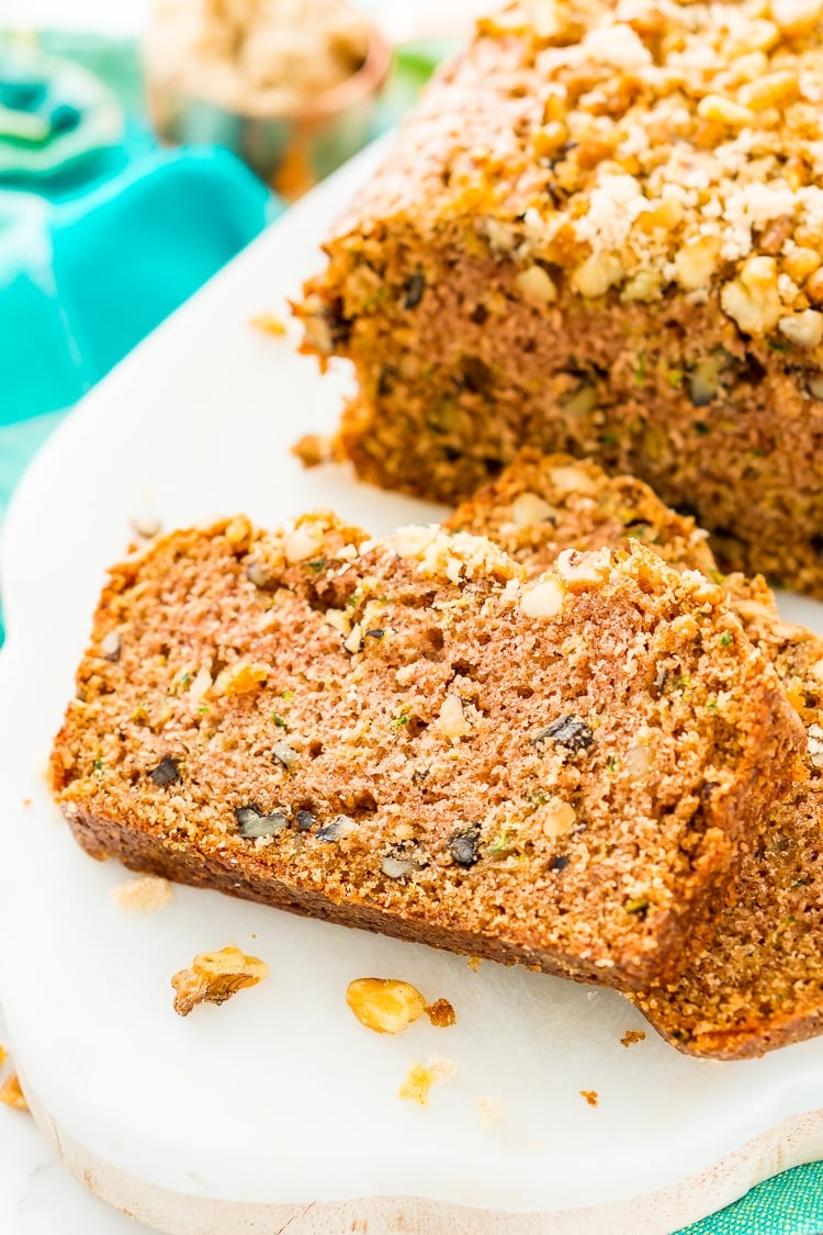 This Zucchini Bread recipe is a delicious quick bread that's loaded with tender zucchini, walnuts, and cinnamon - you can add lemon or chocolate chips too!