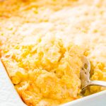 Cheesy Corn Casserole is an easy, no-effort side dish made with just 6 ingredients and ready for the oven in just 5 minutes! It's an instant family favorite during the holidays!