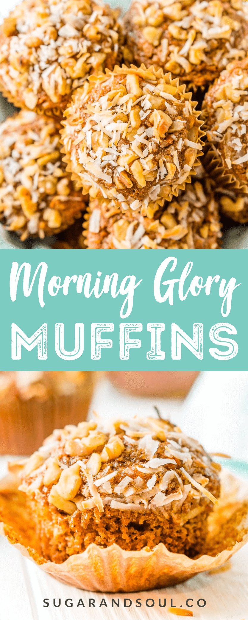 Morning Glory Muffins are a wholesome breakfast or snack recipe made with whole wheat flour and loaded with craisins, carrots, apple butter, walnuts, and more!