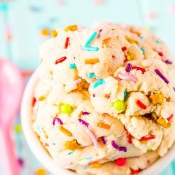 Edible Sugar Cookie Dough is an easy and delicious egg-free treat perfect for parties or just when you're craving something sweet but don't want to wait for cookies to bake!