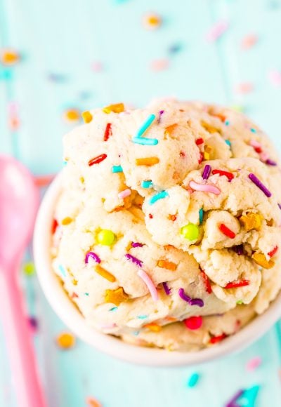 Edible Sugar Cookie Dough is an easy and delicious egg-free treat perfect for parties or just when you're craving something sweet but don't want to wait for cookies to bake!