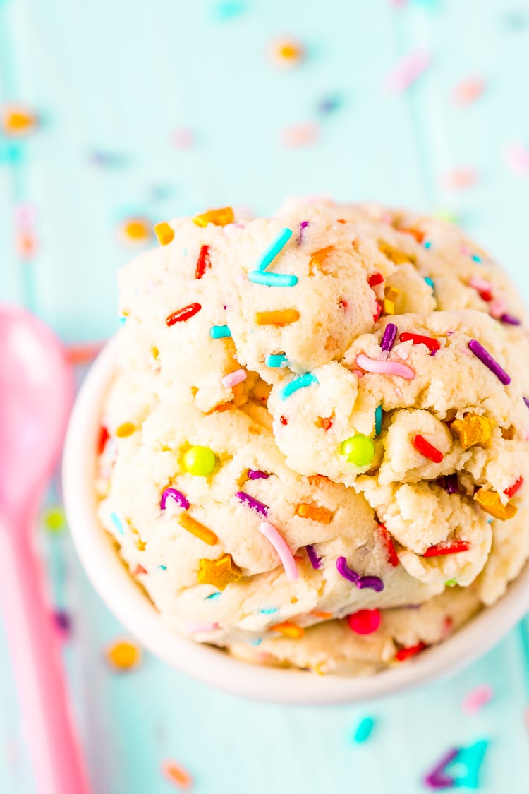 Edible Sugar Cookie Dough is an easy and delicious egg-free treat perfect for parties or just when you're craving something sweet but don't want to wait for cookies to bake!