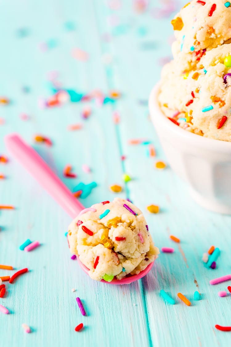 Edible Sugar Cookie Dough is an easy and delicious egg-free treat perfect for parties or just when you're craving something sweet but don't want to wait for cookies to bake!