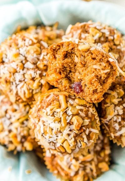 Morning Glory Muffins are a wholesome breakfast or snack recipe made with whole wheat flour and loaded with craisins, carrots, apple butter, walnuts, and more!