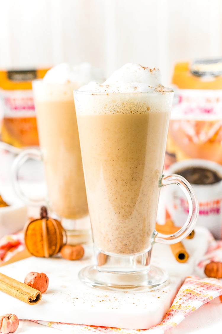 Pumpkin Spice Latte is easy to make at home and loaded with the spicy fall flavors of pumpkin, cinnamon, nutmeg, cloves, and rich bold coffee and frothy milk!