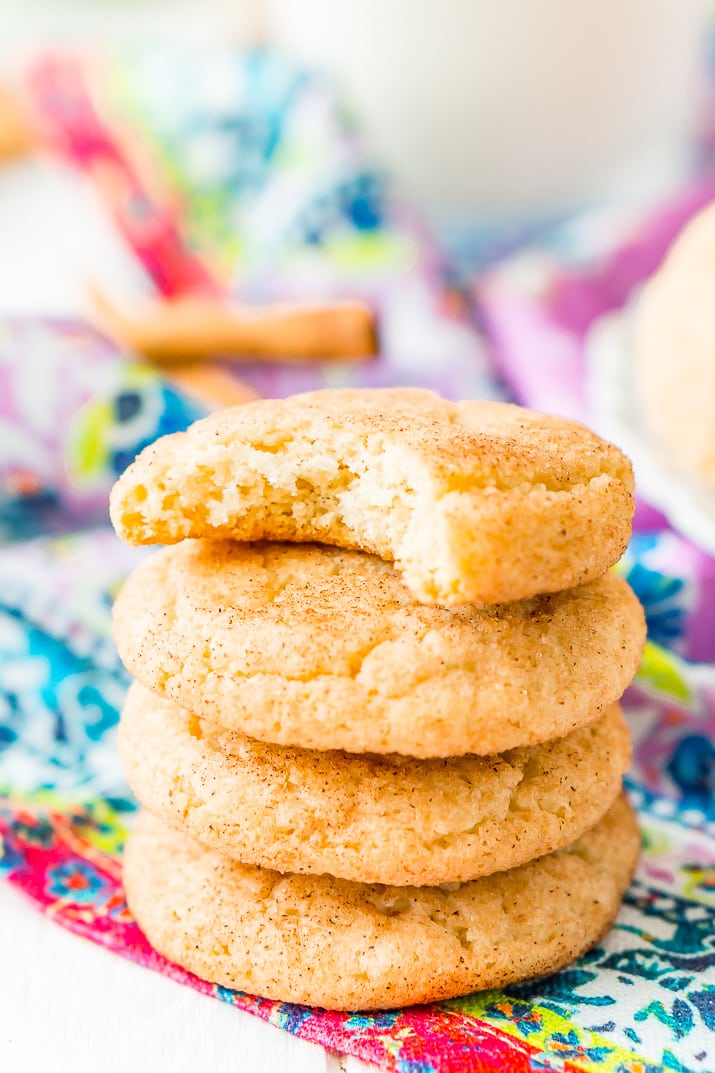 This Snickerdoodle Cookies recipe yields thick and chewy cookies that are sweet, tangy, and coated with cinnamon sugar.