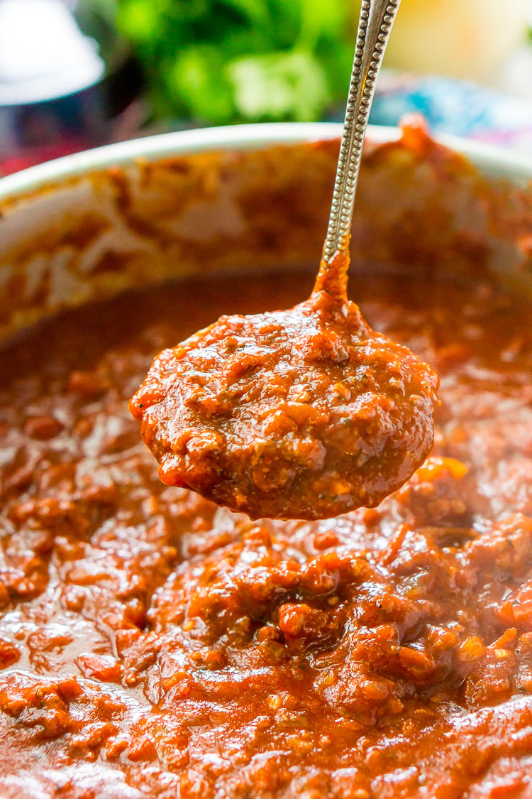 This Easy Spaghetti Bolognese Sauce Recipe is a simple take on an authentic and traditional Italian meal. Loaded with ground beef and spices and laced with Merlot wine, this quick tomato based sauce is bound to be a wholesome family favorite.