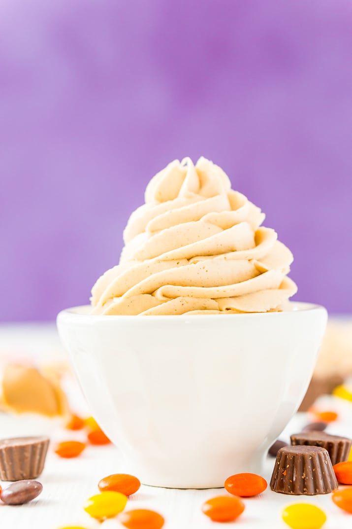This is The Best Peanut Butter Frosting Recipe you're going to find. It's sweet, creamy, peanut buttery PERFECTION made with peanut butter, butter, powdered sugar, vanilla, and heavy cream!