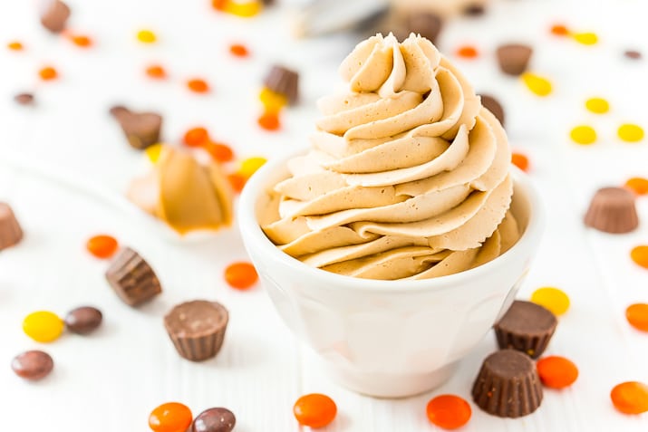 This is The Best Peanut Butter Frosting Recipe you're going to find. It's sweet, creamy, peanut buttery PERFECTION made with peanut butter, butter, powdered sugar, vanilla, and heavy cream!