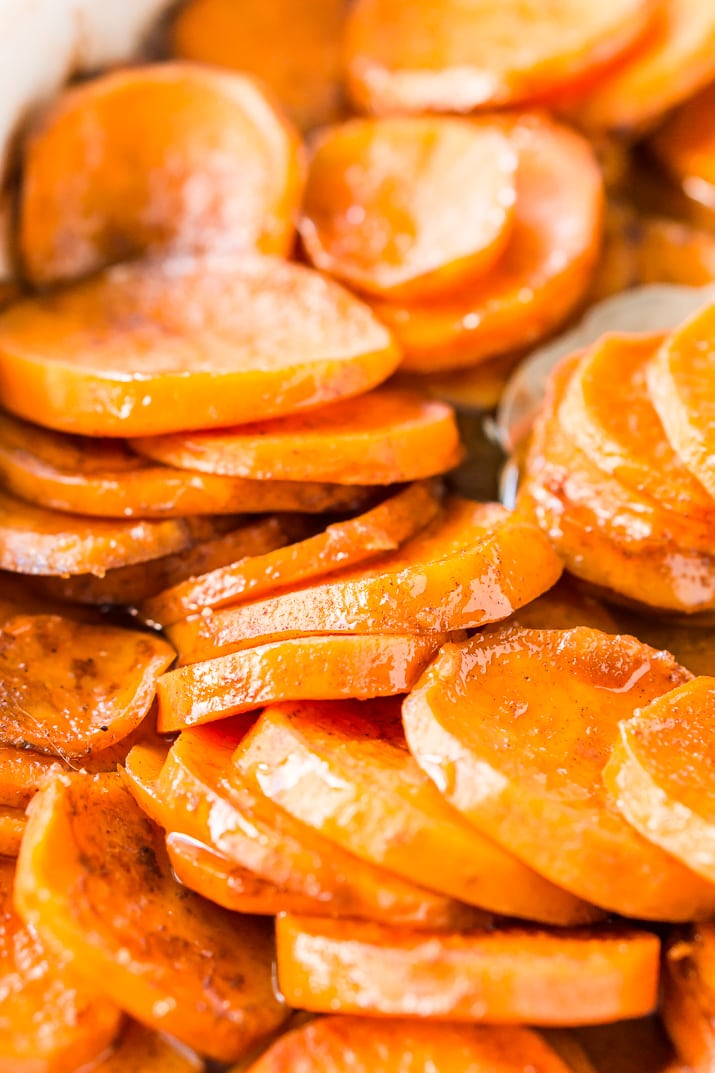 Candied Yams are a classic Thanksgiving side dish made from yams/garnet sweet potatoes and loaded with butter, sugar, honey, and spices.