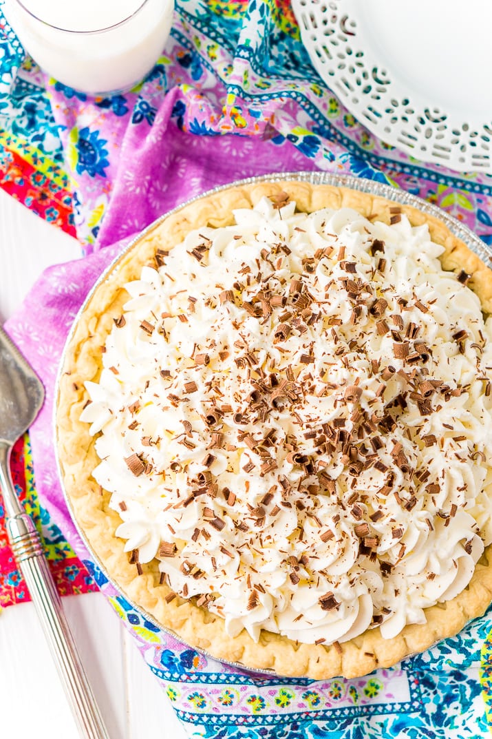 Top Down Shot of a complete French Silk Pie