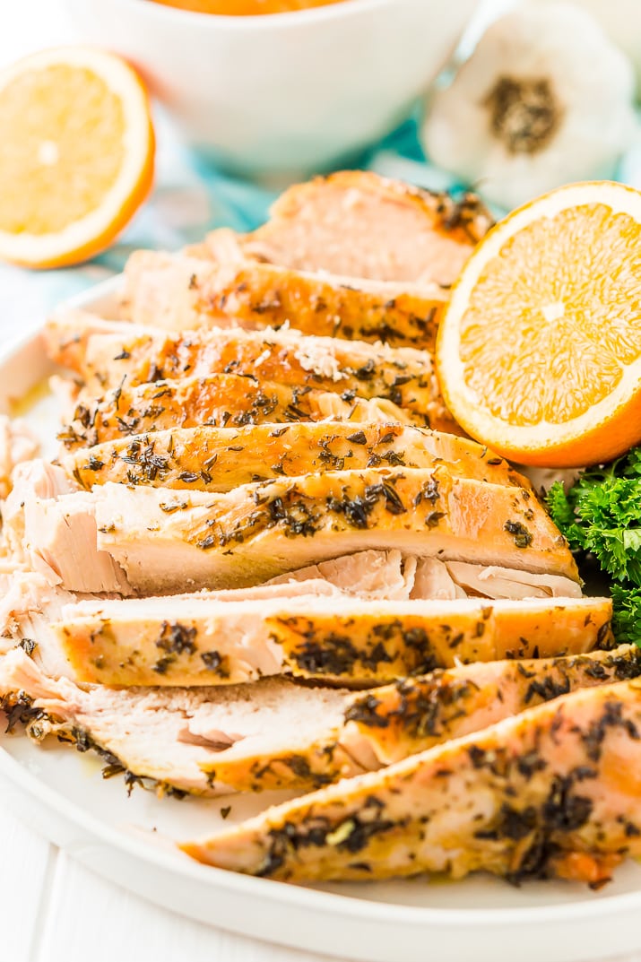 This Turkey Brine recipe made with salt, oranges, bay leaves, cinnamon, brown sugar, and black pepper will add moisture, tenderness, and flavor to your turkey. Brine turkey for 12 to 24 hours for the most amazing turkey for your holiday gathering!