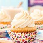 Chai Cupcakes with Vanilla Frosting are laced with the rich and warm spices you crave in the fall. This treat is the perfect pick-me-up for when you need to stop for a breather during this busy season!