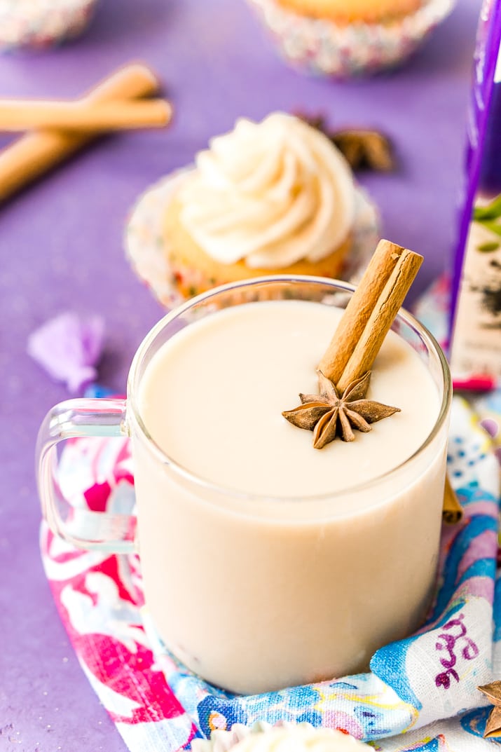 Chai Cupcakes with Vanilla Frosting are laced with the rich and warm spices you crave in the fall. This treat is the perfect pick-me-up for when you need to stop for a breather during this busy season!